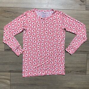 Posh Peanut Girls Conversation Hearts Pajama‎ Top Size 12Y Pink EUC